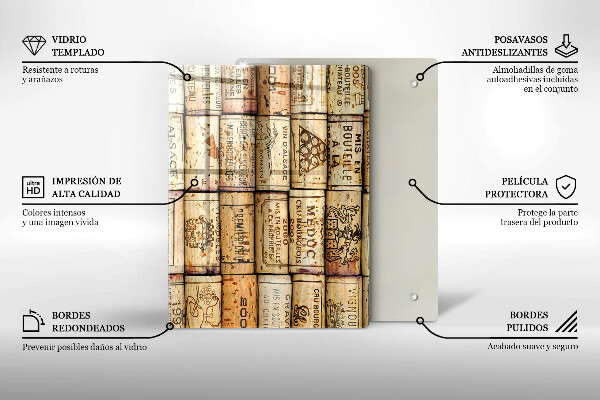 Tabla de cortar de vidrio Abstracción de líneas suaves