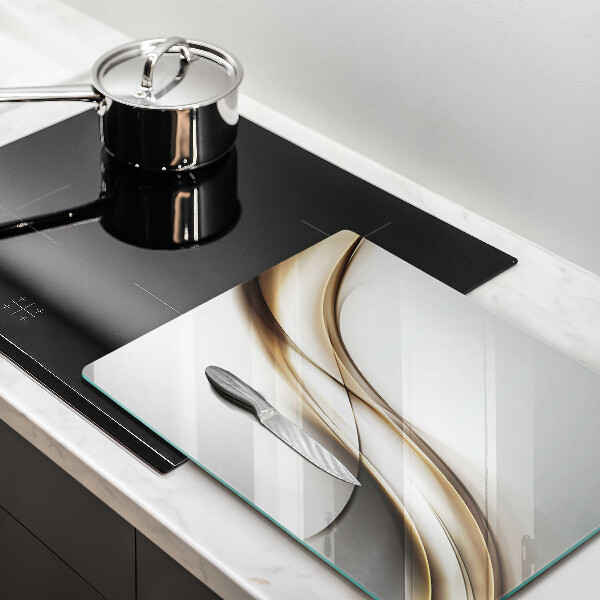 Tabla de cortar de vidrio Abstracción de líneas suaves