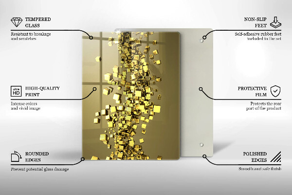 Tabla de cortar de vidrio Abstracción de formas 3d