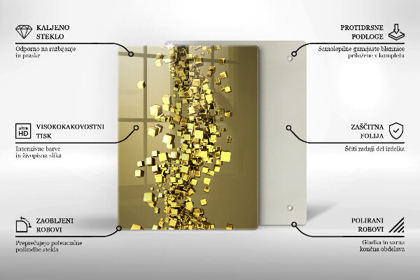 Tabla de cortar de vidrio Abstracción de formas 3d