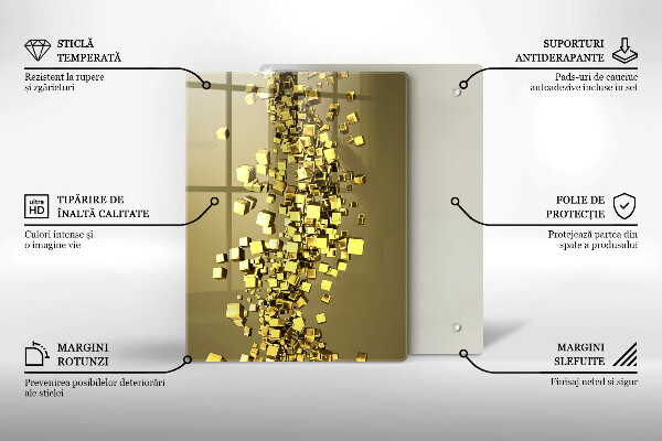 Tabla de cortar de vidrio Abstracción de formas 3d