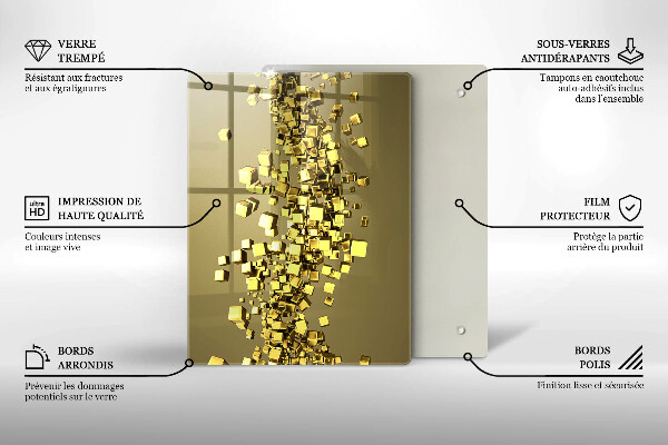 Tabla de cortar de vidrio Abstracción de formas 3d