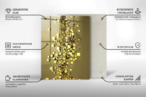 Tabla de cortar de vidrio Abstracción de formas 3d