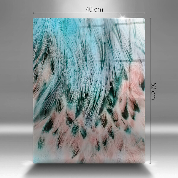 Tabla de cortar de vidrio Plumas de pájaro boho