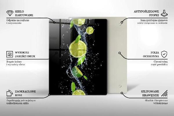 Tabla de cortar de vidrio Plumas de pájaro boho