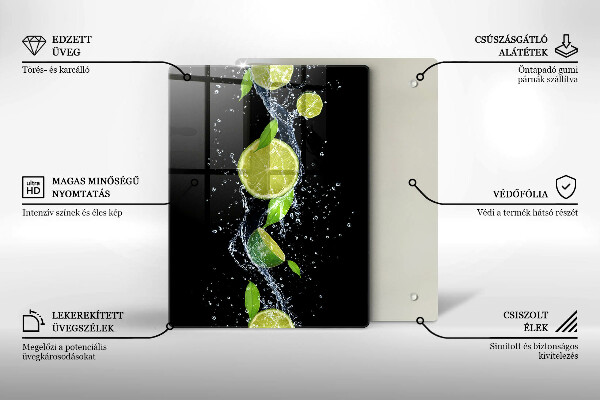 Tabla de cortar de vidrio Plumas de pájaro boho