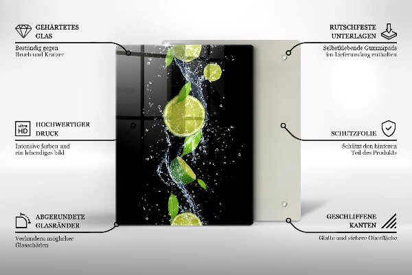 Tabla de cortar de vidrio Plumas de pájaro boho