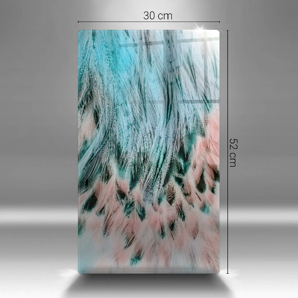 Tabla de cortar de vidrio Plumas de pájaro boho