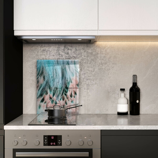 Tabla de cortar de vidrio Plumas de pájaro boho