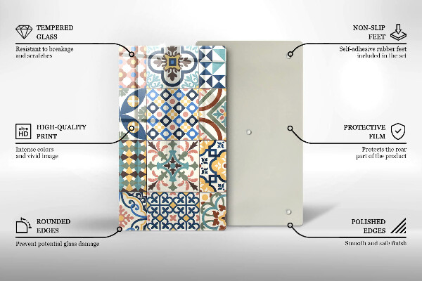 Tabla de cortar de vidrio Azulejos decorativos