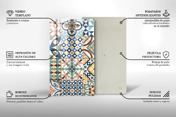 Tabla de cortar de vidrio Azulejos decorativos