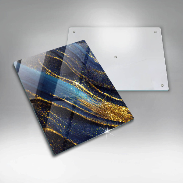 Tabla de cortar de vidrio Abstracción azul marino