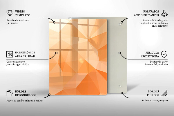 Tabla de cortar de vidrio Abstracción azul marino