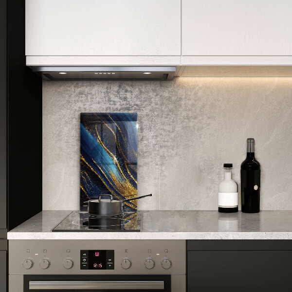 Tabla de cortar de vidrio Abstracción azul marino