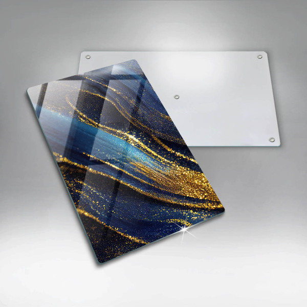 Tabla de cortar de vidrio Abstracción azul marino