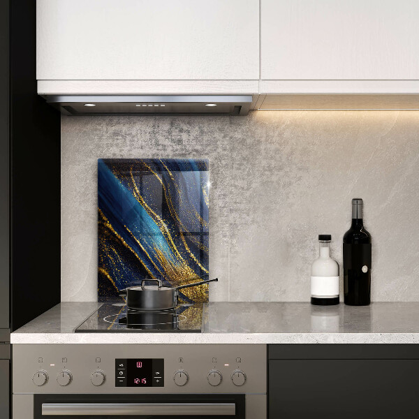 Tabla de cortar de vidrio Abstracción azul marino