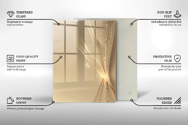 Tabla de cortar de vidrio Masa negra abstracta