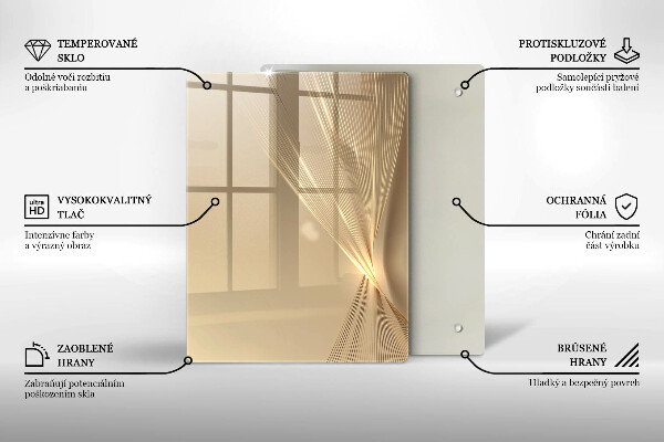 Tabla de cortar de vidrio Masa negra abstracta