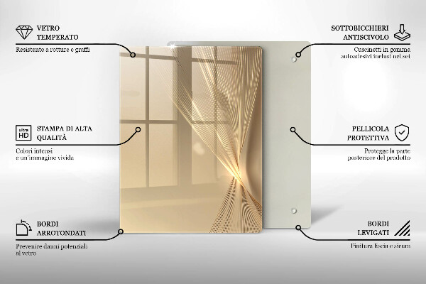 Tabla de cortar de vidrio Masa negra abstracta