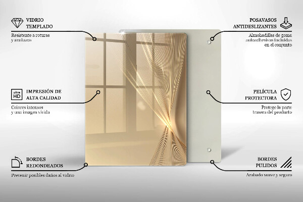 Tabla de cortar de vidrio Masa negra abstracta