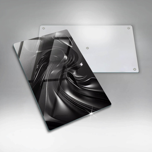 Tabla de cortar de vidrio Masa negra abstracta