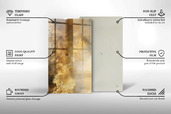 Tabla de cortar de vidrio Textura rica