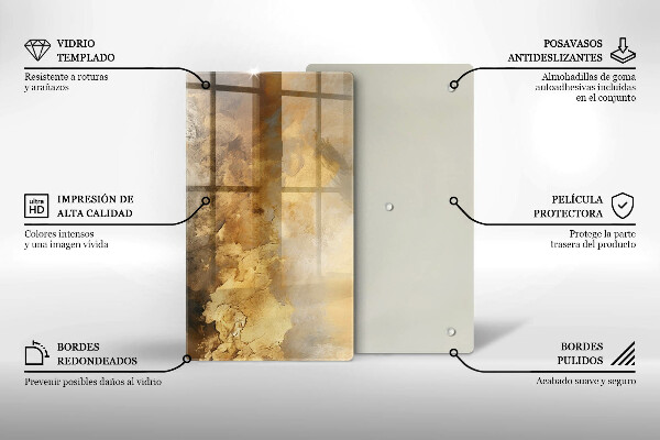 Tabla de cortar de vidrio Textura rica
