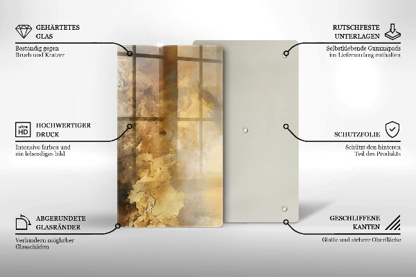 Tabla de cortar de vidrio Textura rica