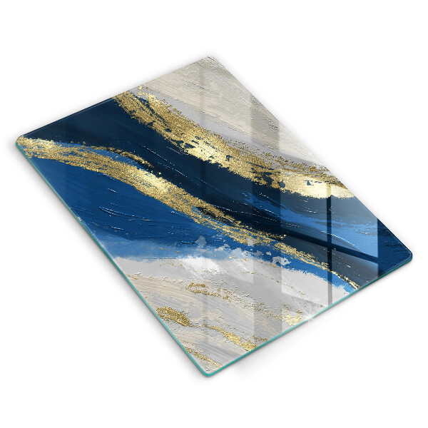 Tabla de cortar de vidrio Textura con oro