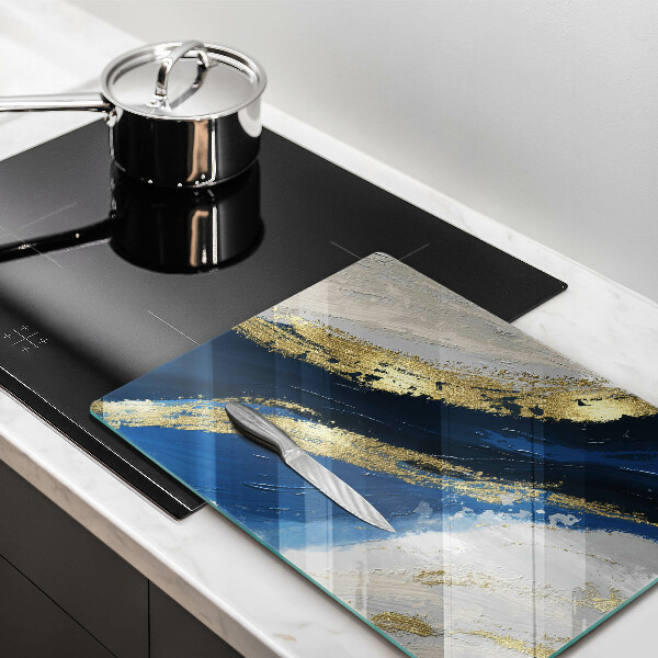 Tabla de cortar de vidrio Textura con oro
