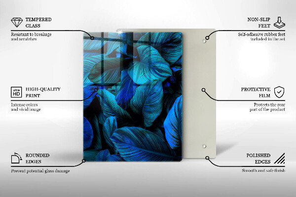 Tabla de cortar de vidrio Estructura de madera brillante