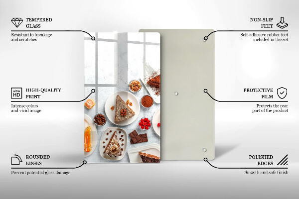 Tabla de cortar de vidrio La dulzura del pastel