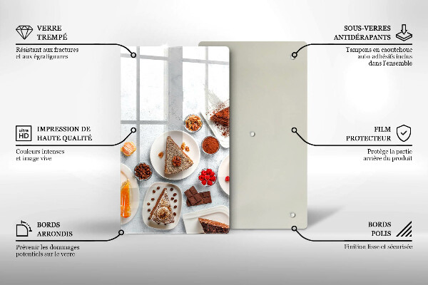 Tabla de cortar de vidrio La dulzura del pastel