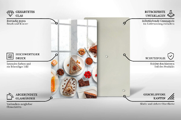 Tabla de cortar de vidrio La dulzura del pastel