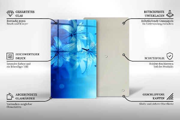 Tabla de cortar de vidrio Flores azules