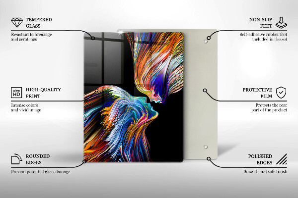 Tabla de cortar de vidrio Flores azules