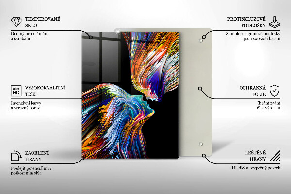 Tabla de cortar de vidrio Flores azules