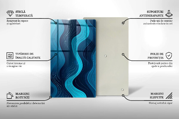 Tabla de cortar de vidrio Ondas abstractas