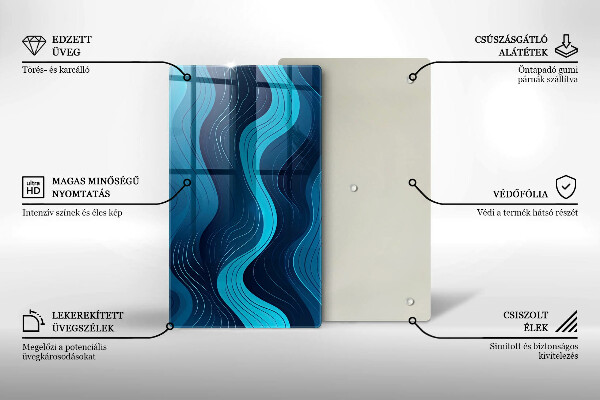 Tabla de cortar de vidrio Ondas abstractas