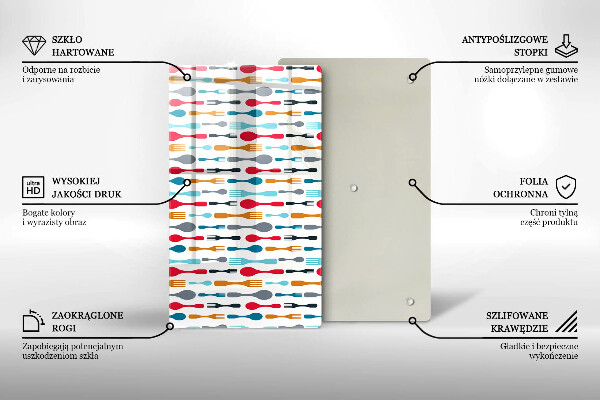 Tabla de cortar de vidrio Ilustración de cuchara