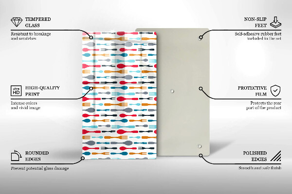 Tabla de cortar de vidrio Ilustración de cuchara