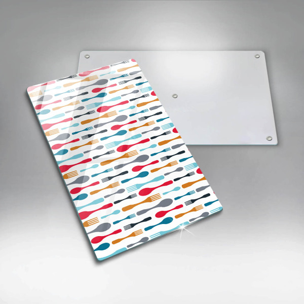 Tabla de cortar de vidrio Ilustración de cuchara