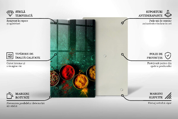 Tabla de cortar de vidrio Especias orientales