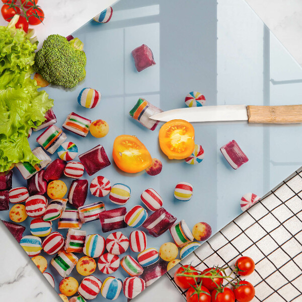 Tabla de cortar de vidrio Caramelos de colores