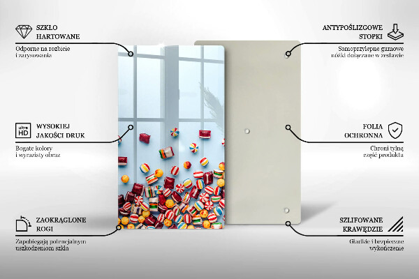Tabla de cortar de vidrio Caramelos de colores