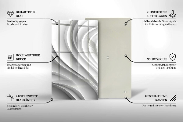 Tabla de cortar de vidrio Líneas geométricas