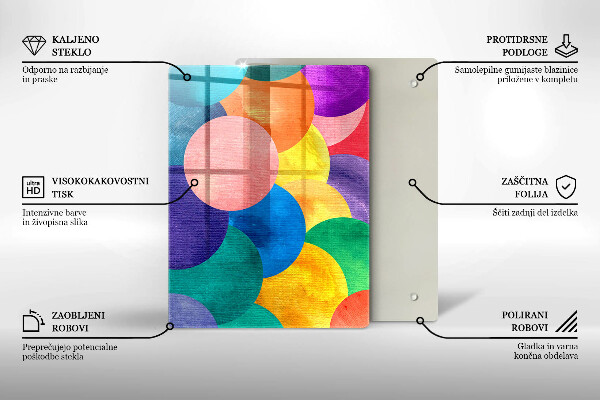 Tabla de cortar de vidrio Líneas geométricas
