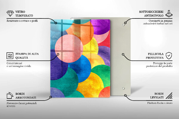 Tabla de cortar de vidrio Líneas geométricas