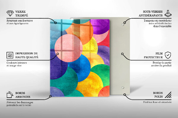 Tabla de cortar de vidrio Líneas geométricas