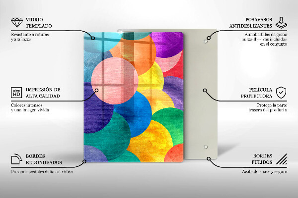 Tabla de cortar de vidrio Líneas geométricas